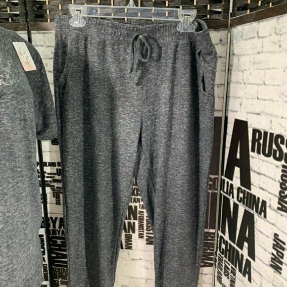 Danskin 2 PC Gray Space-Dye Top & Pants Sleepwear - Picture 3 of 8